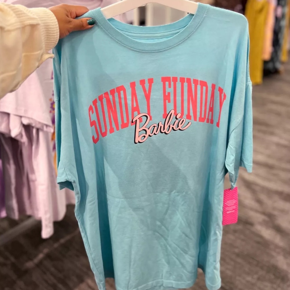 “Sunday Funday” Barbie Shirt, EUC, Sz L, Oversized